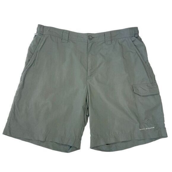 Columbia PFG Cargo Shorts Mens Size 34 Gray Omni Shade Fishing Hiking Pull On - Picture 2 of 14